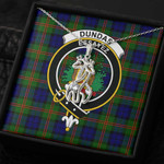 1sttheworld Jewelry - Dundas Modern Clan Tartan Crest Graceful Love Giraffe Necklace A7 | 1sttheworld