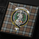1sttheworld Jewelry - MacLaren Weathered Clan Tartan Crest Graceful Love Giraffe Necklace A7 | 1sttheworld