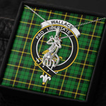 1sttheworld Jewelry - Wallace Hunting Green Clan Tartan Crest Graceful Love Giraffe Necklace A7 | 1sttheworld