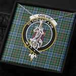 1sttheworld Jewelry - Ogilvie Hunting Modern Clan Tartan Crest Graceful Love Giraffe Necklace A7 | 1sttheworld
