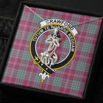 1sttheworld Jewelry - Crawford Ancient Clan Tartan Crest Graceful Love Giraffe Necklace A7 | 1sttheworld