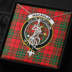 1sttheworld Jewelry - MacAulay Modern Clan Tartan Crest Graceful Love Giraffe Necklace A7 | 1sttheworld