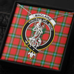 1sttheworld Jewelry - MacLaine of Loch Buie Hunting Ancient Clan Tartan Crest Graceful Love Giraffe Necklace A7 | 1sttheworld