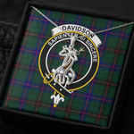 1sttheworld Jewelry - Davidson Modern Clan Tartan Crest Graceful Love Giraffe Necklace A7 | 1sttheworld
