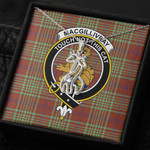 1sttheworld Jewelry - MacGillivray Hunting Ancient Clan Tartan Crest Graceful Love Giraffe Necklace A7 | 1sttheworld
