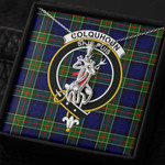 1sttheworld Jewelry - Colquhoun Modern Clan Tartan Crest Graceful Love Giraffe Necklace A7 | 1sttheworld