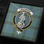 1sttheworld Jewelry - MacInnes Ancient Clan Tartan Crest Graceful Love Giraffe Necklace A7 | 1sttheworld