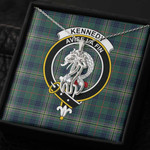 1sttheworld Jewelry - Kennedy Modern Clan Tartan Crest Graceful Love Giraffe Necklace A7 | 1sttheworld