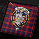 1sttheworld Jewelry - MacLachlan Modern Clan Tartan Crest Graceful Love Giraffe Necklace A7 | 1sttheworld