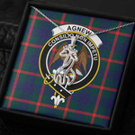 1sttheworld Jewelry - Agnew Modern Clan Tartan Crest Graceful Love Giraffe Necklace A7 | 1sttheworld