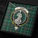 1sttheworld Jewelry - Ross Hunting Modern Clan Tartan Crest Graceful Love Giraffe Necklace A7 | 1sttheworld