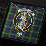 1sttheworld Jewelry - Sutherland Modern Clan Tartan Crest Graceful Love Giraffe Necklace A7 | 1sttheworld