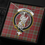 1sttheworld Jewelry - Lindsay Weathered Clan Tartan Crest Graceful Love Giraffe Necklace A7 | 1sttheworld
