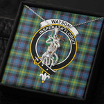 1sttheworld Jewelry - Watson Ancient Clan Tartan Crest Graceful Love Giraffe Necklace A7 | 1sttheworld