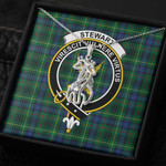 1sttheworld Jewelry - Stewart Hunting Modern Clan Tartan Crest Graceful Love Giraffe Necklace A7 | 1sttheworld