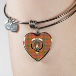 1sttheworld Jewelry - Ross Ancient Clan Tartan Crest Heart Bangle A7 | 1sttheworld