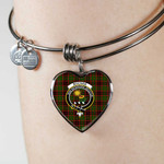 1sttheworld Jewelry - Buchan Modern Clan Tartan Crest Heart Bangle A7 | 1sttheworld