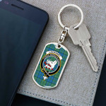 1sttheworld Jewelry - Lockhart Clan Tartan Crest Dog Tag with Swivel Keychain A7 | 1sttheworld