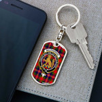 1sttheworld Jewelry - MacPherson Modern Clan Tartan Crest Dog Tag with Swivel Keychain A7 | 1sttheworld