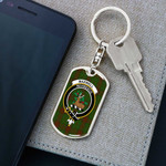 1sttheworld Jewelry - Maxwell Hunting Clan Tartan Crest Dog Tag with Swivel Keychain A7 | 1sttheworld
