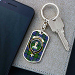1sttheworld Jewelry - Paterson Clan Tartan Crest Dog Tag with Swivel Keychain A7 | 1sttheworld