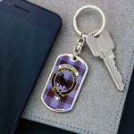 1sttheworld Jewelry - Rutherford Clan Tartan Crest Dog Tag with Swivel Keychain A7 | 1sttheworld
