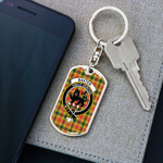 1sttheworld Jewelry - Baxter Clan Tartan Crest Dog Tag with Swivel Keychain A7 | 1sttheworld