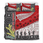 1sttheworld Bedding Set - Australia Indigenous & New Zealand Maori Anzac (Red) Bedding Set | 1sttheworld.co
