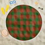 1sttheworld Blanket - Menzies Green Modern Tartan Beach Blanket A7 | 1sttheworld