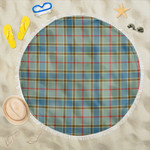 1sttheworld Blanket - Balfour Blue Tartan Beach Blanket A7 | 1sttheworld