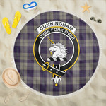 1sttheworld Blanket - Cunningham Dress Blue Dancers Clan Tartan Crest Tartan Beach Blanket A7 | 1sttheworld