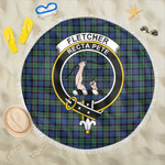 1sttheworld Blanket - Fletcher Ancient Clan Tartan Crest Tartan Beach Blanket A7 | 1sttheworld