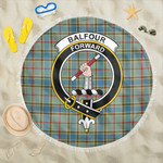 1sttheworld Blanket - Balfour Blue Clan Tartan Crest Tartan Beach Blanket A7 | 1sttheworld