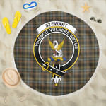 1sttheworld Blanket - Stewart Hunting Weathered Clan Tartan Crest Tartan Beach Blanket A7 | 1sttheworld