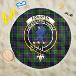 1sttheworld Blanket - Forsyth Modern Clan Tartan Crest Tartan Beach Blanket A7 | 1sttheworld