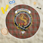 1sttheworld Blanket - MacKintosh Hunting Weathered Clan Tartan Crest Tartan Beach Blanket A7 | 1sttheworld