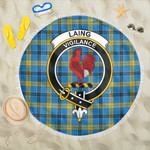 1sttheworld Blanket - Laing Clan Tartan Crest Tartan Beach Blanket A7 | 1sttheworld