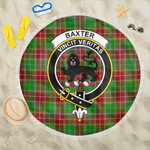 1sttheworld Blanket - Baxter Modern Clan Tartan Crest Tartan Beach Blanket A7 | 1sttheworld