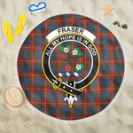 1sttheworld Blanket - Fraser Ancient Clan Tartan Crest Tartan Beach Blanket A7 | 1sttheworld