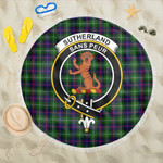 1sttheworld Blanket - Sutherland Modern Clan Tartan Crest Tartan Beach Blanket A7 | 1sttheworld