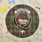 1sttheworld Blanket - MacDonald of Clanranald Clan Tartan Crest Tartan Beach Blanket A7 | 1sttheworld