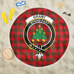 1sttheworld Blanket - Grant Modern Clan Tartan Crest Tartan Beach Blanket A7 | 1sttheworld