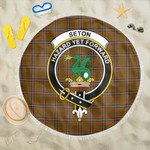 1sttheworld Blanket - Seton Hunting Modern Clan Tartan Crest Tartan Beach Blanket A7 | 1sttheworld