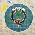 1sttheworld Blanket - Hamilton Hunting Ancient Clan Tartan Crest Tartan Beach Blanket A7 | 1sttheworld