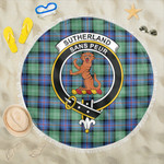 1sttheworld Blanket - Sutherland Old Ancient Clan Tartan Crest Tartan Beach Blanket A7 | 1sttheworld