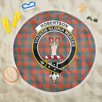 1sttheworld Blanket - Robertson Ancient Clan Tartan Crest Tartan Beach Blanket A7 | 1sttheworld