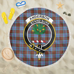 1sttheworld Blanket - Anderson Modern Clan Tartan Crest Tartan Beach Blanket A7 | 1sttheworld