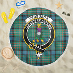 1sttheworld Blanket - FERGUSON ANCIENT Clan Tartan Crest Tartan Beach Blanket A7 | 1sttheworld