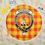 1sttheworld Blanket - MacMillan Clan Clan Tartan Crest Tartan Beach Blanket A7 | 1sttheworld