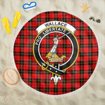 1sttheworld Blanket - Wallace Hunting Red Clan Tartan Crest Tartan Beach Blanket A7 | 1sttheworld